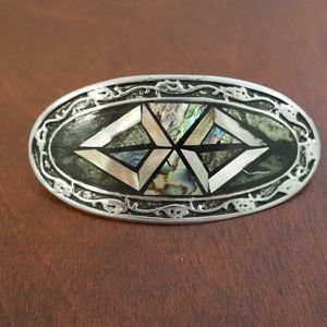 Retro abalone hair clip